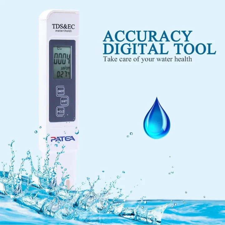 Digital TDS Meter Water Quality Tester | 3-in-1 EC & Temperature Pen for Drinking Water, Aquarium, Hydroponics & Pools