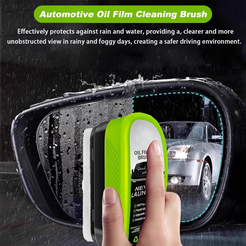 (Pack of 2) Oil Film Brush 2.0 – Clear Vision Windshield & Glass Cleaner, Water-Repellent Car Window Cleaning Tool