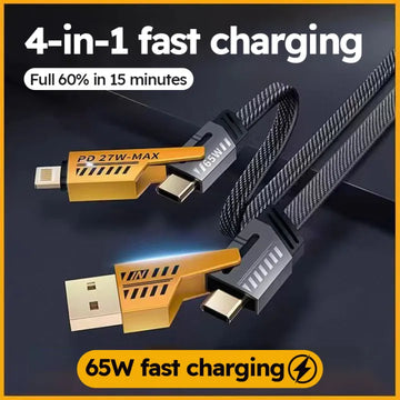 4-in-1 USB-C Fast Charging Cable 65W PD