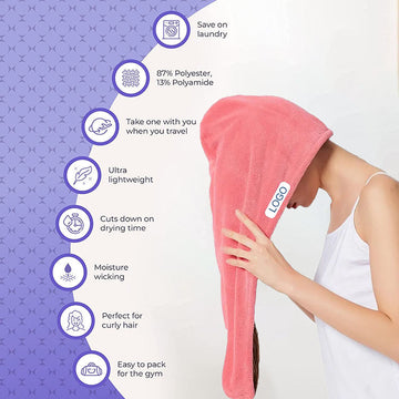 (Pack of 2)  Super Absorbent Microfiber Hair Drying Towel Cap – Quick Dry, Soft & Lightweight Bath Turban for Women